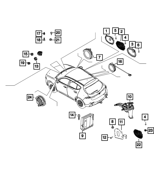 68607173AA - Electrical: Front Speaker for Mopar Image