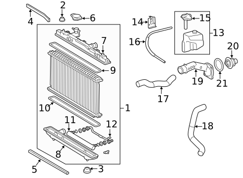 Radiator & Components for 2011 Toyota Camry #0