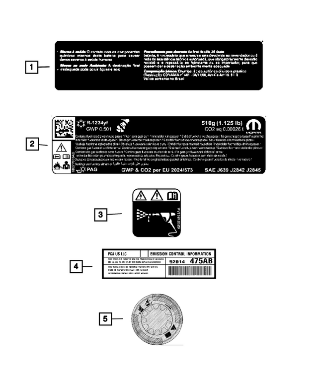 « 68677843AB –  : Climatisation Etiquette pour Mopar Image »