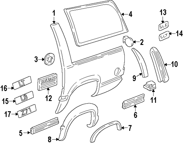 15694926 - Body: Quarter Panel for GM Image
