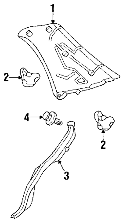 Interior Trim - Quarter Panels for 1997 Mercury Tracer #0