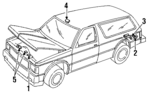 10085701 - Body: Label for Chevrolet: C1500, C2500, K1500 Pickup, K2500 Pickup, S10, S10 Blazer | GMC: C1500 Pickup, C2500 Pickup, Jimmy, Jimmy S15, K1500 Pickup, K2500 Pickup, S15, Sonoma, Syclone, Typhoon | Oldsmobile: Bravada Image