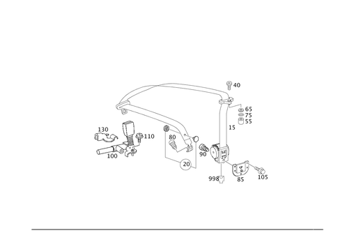 Rear Seat Safety Belt for 2005 Mercedes-Benz CLK55 AMG #0