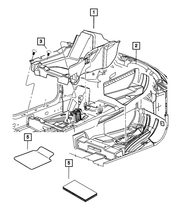 5MJ47DX9AA - Interior Trim: Front &amp; Rear Mat Kit for Mopar Image