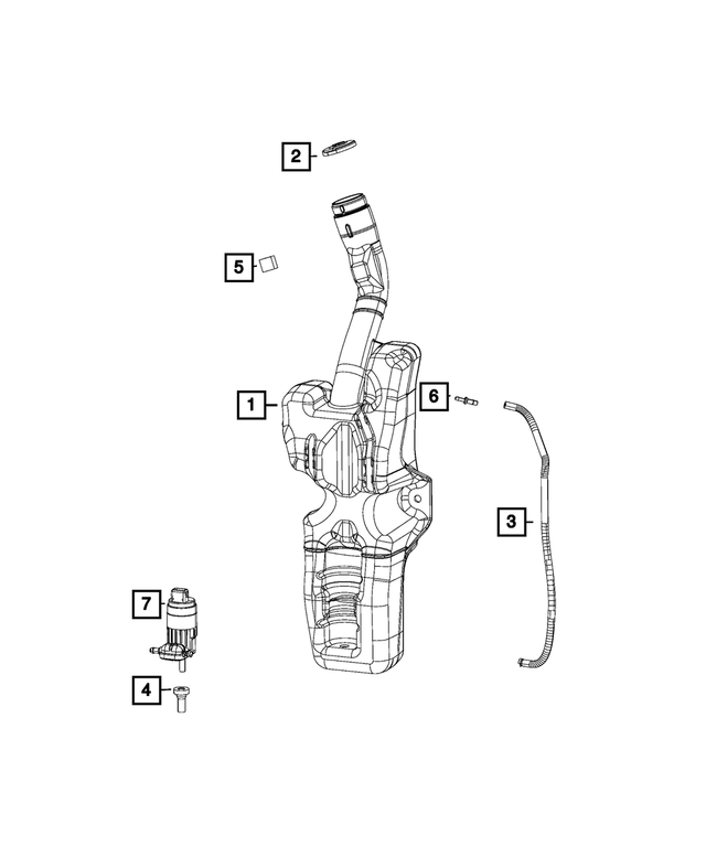 68206840AA - Electrical: Windshield Washer Reservoir for Mopar Image