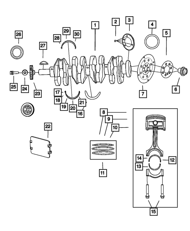 « 4884563AD – Engine 2.4L Four Cylinder : Moteur Ensemble De Vilebrequin pour Mopar Image »