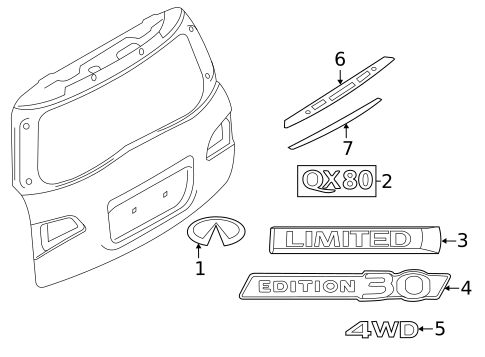 Exterior Trim - Lift Gate for 2015 INFINITI QX80 #0