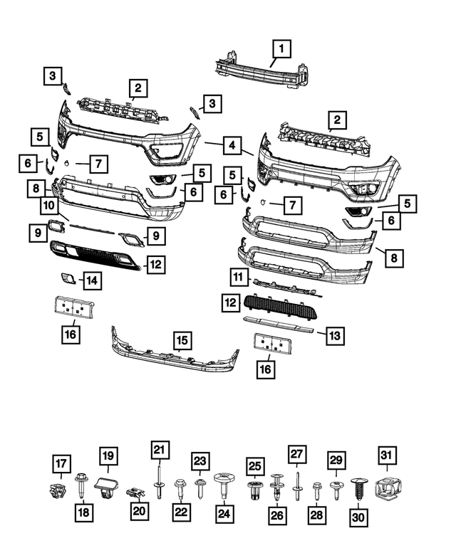 68243687AB - Frame, Bumper and Fascia: Front Bumper Beam for Jeep: Compass Image