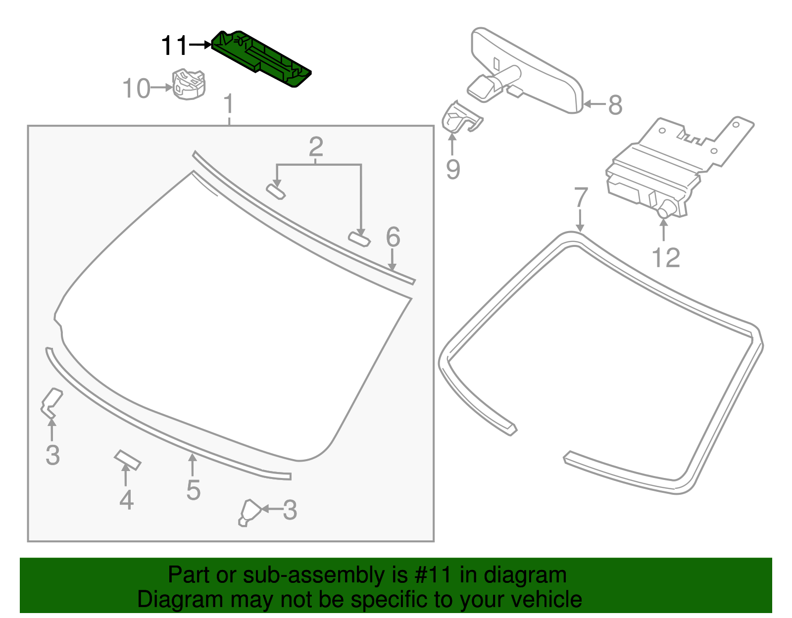 2011-2019 Infiniti Rain Sensor Cover 26498-1MA0A | Faulkner Infiniti of ...