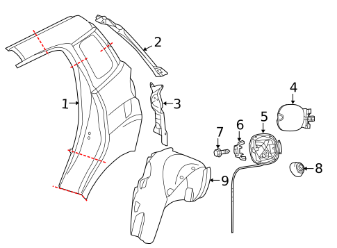 Quarter Panel & Components for 2018 Fiat 500L #0
