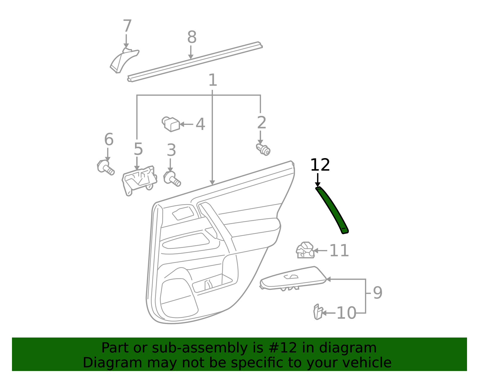 74646-48030 - Door Panel Handle Cover 2008-2010 Toyota Highlander ...
