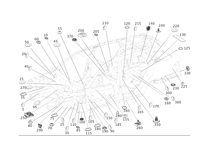 29984950 - Body-in-White: Stop Plug for Mercedes-Benz: AMG GT 43, AMG GT 53, AMG GT 63, AMG GT 63 S, AMG GT 63 S E Performance, C350e, C400, C43 AMG, C450 AMG, C63 AMG, C63 AMG S, CLS400, CLS450, CLS53 AMG, CLS550, CLS63 AMG, CLS63 AMG S, E250, E300, E350, E400, E43 AMG, E450, E53 AMG, E550, E63 AMG, E63 AMG S, EQS 450, EQS 450+, EQS 580, EQS AMG, G500, G550, G580, G63 4x4 Squared AMG, G63 AMG, GLC300, GLC43 AMG, GLC63 AMG, GLC63 AMG S Image image