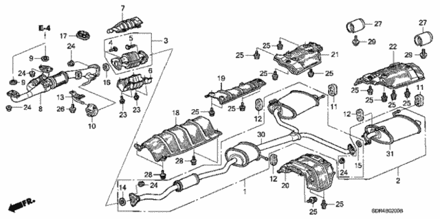 Exhaust Pipe - Muffler for 2007 Honda Accord #0