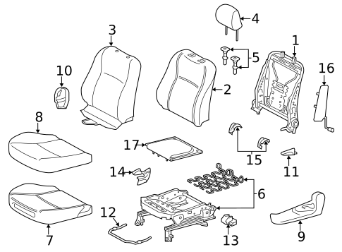 Driver Seat Components for 2014 Toyota Yaris #1
