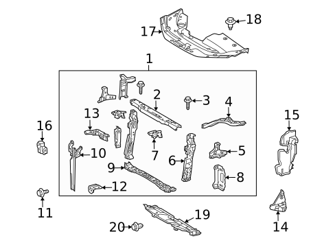Radiator Support for 2010 Lexus HS250h #0