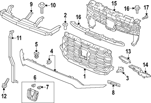 Grille & Components for 2025 Honda Ridgeline #0