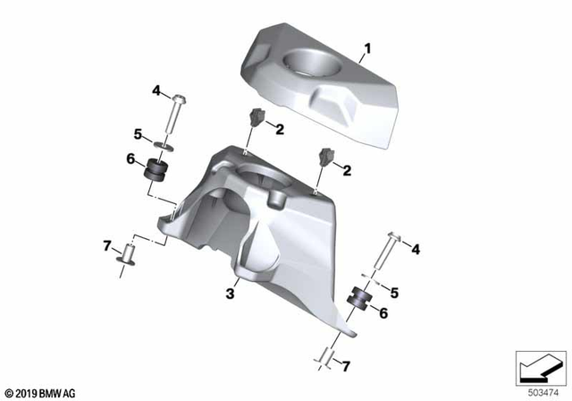 46638392357 - Frame and Mounting Parts: Cover F Ignit.Switch and Steering Lock -  for BMW-Motorrad Image