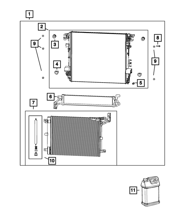68153921AA - Cooling: Coolant Antifreeze for Chrysler: 200, 300, Pacifica, Town &amp; Country, Voyager | Dodge: Avenger, Challenger, Charger, Charger Daytona, Dart, Durango, Grand Caravan, Journey, Viper | Jeep: Cherokee, Compass, Gladiator, Grand Cherokee, Grand Cherokee L, Grand Cherokee WK, Grand Wagoneer, Patriot, Wagoneer, Wagoneer S, Wrangler, Wrangler JK | Ram: 1500, 1500 Classic, 2500, 3500, C/V | SRT: Viper Image