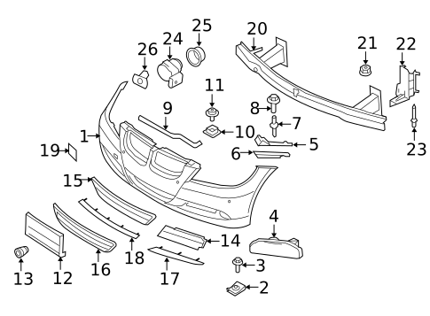 Bumper & Components - Front for 2007 BMW 328i #0