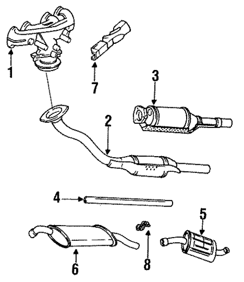 Exhaust Components for 1986 Volkswagen Golf #0