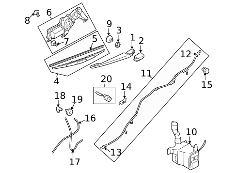 Wiper & Washer Components for 2009 Subaru Outback #1