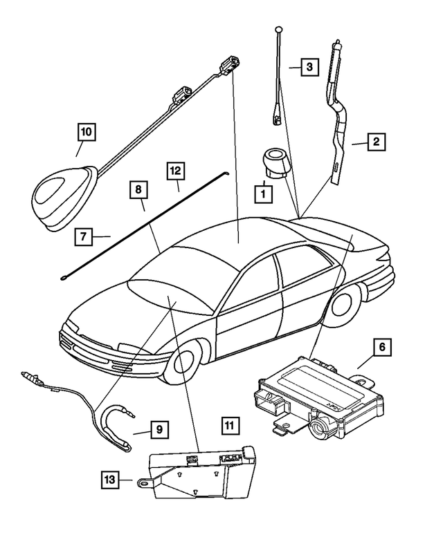 68040445AA - Instrument Panel and Radios and Consoles: Antenna Mast for Mopar Image
