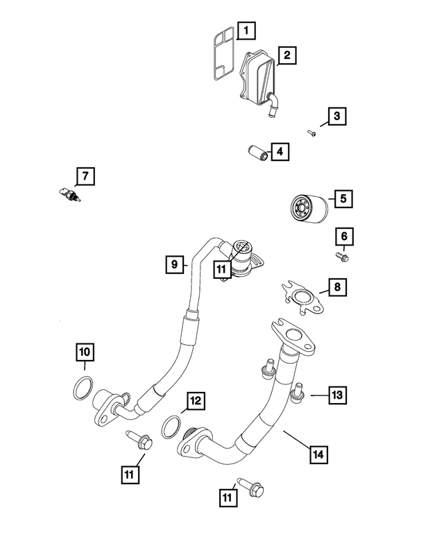 68439852AA - 1.3L Turbo; Engine: Oil Cooler Gasket for Mopar Image image