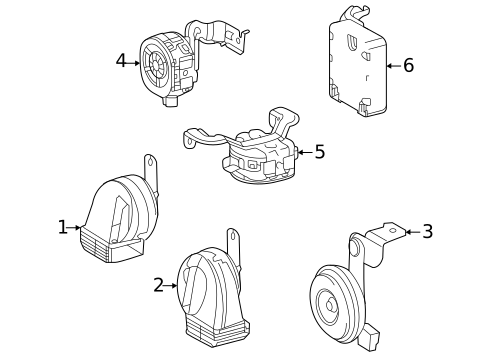Horn for 2024 Toyota Sienna #0