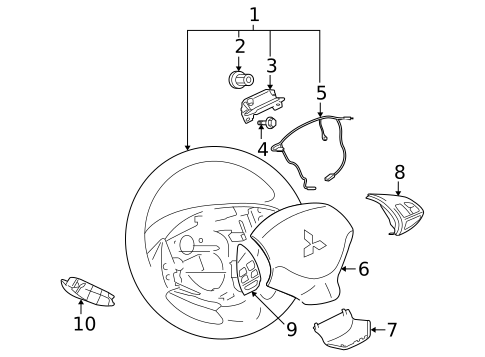 Steering Wheel & Trim for 2013 Mitsubishi Outlander #0