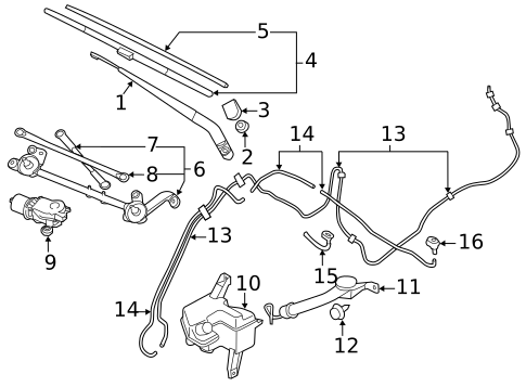 Wiper & Washer Components for 2013 Nissan LEAF #0