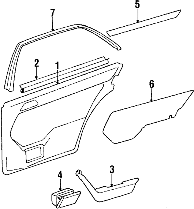 12473000633111 - Body: Rear Door Trim for Mercedes-Benz Image