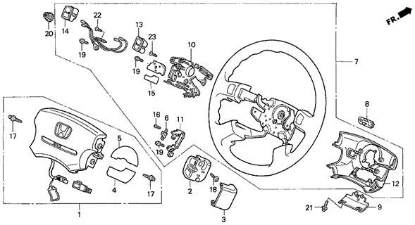 Steering Wheel (SRS) for 1995 Honda Prelude #0