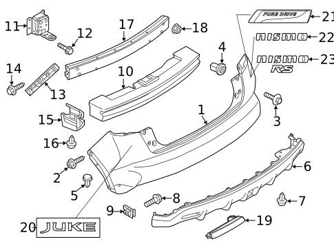 Bumper & Components - Rear for 2016 Nissan Juke #0