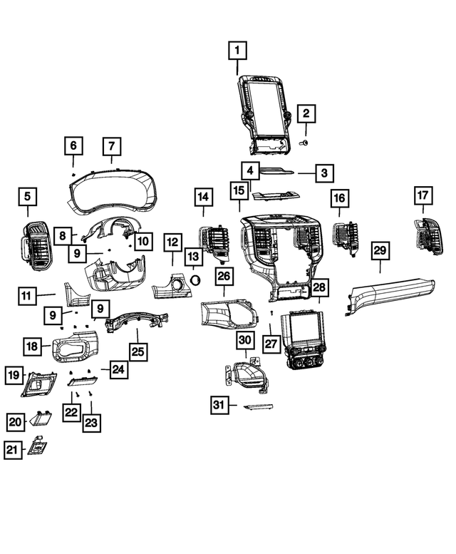 « 68477385AB – Interior Trim : Center Stack pour Mopar Image »