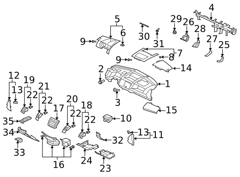 Instrument Panel Components for 2013 Mitsubishi Outlander #0