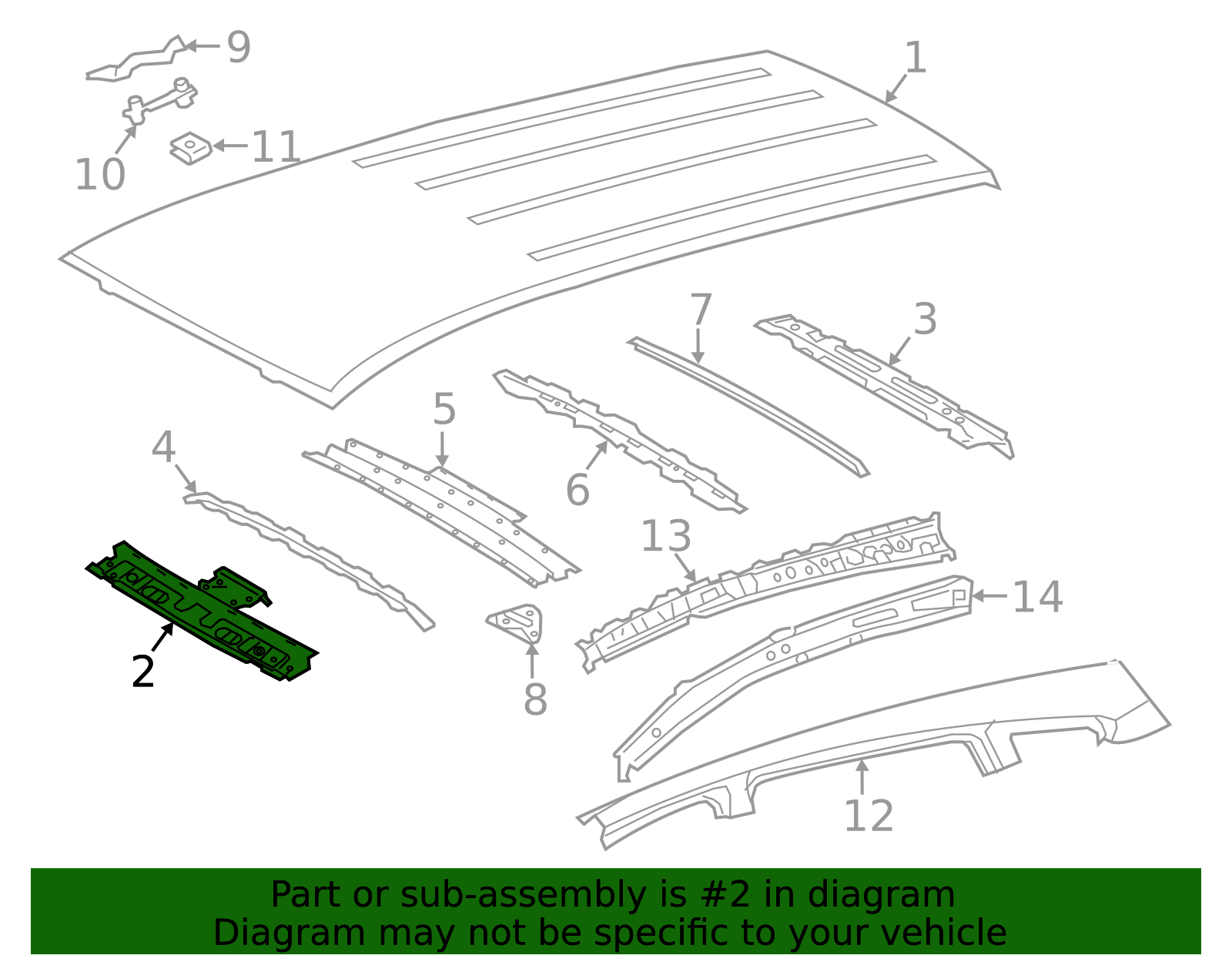 2016-2018 Toyota RAV4 Roof Header Panel 63102-42905 | Toyota Parts Center