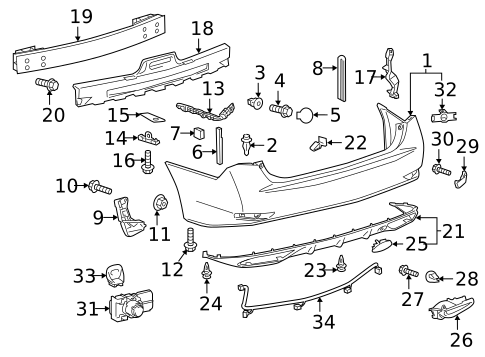 Bumper & Components - Rear for 2025 Lexus RX350 | Lexus of Stevens
