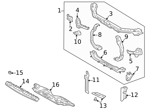 Radiator Support for 1999 Toyota Camry #0