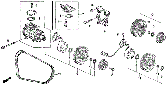 A/C Compressor (Denso) (1) for 1997 Acura CL #0