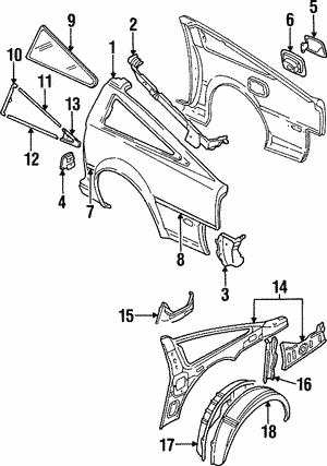 トーイページ Quarter Panel & Components for 1986 Nissan 300ZX | OEM Parts