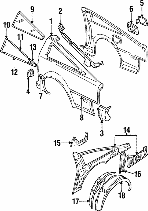 Quarter Panel & Components for 1986 Nissan 300ZX | OEM Parts