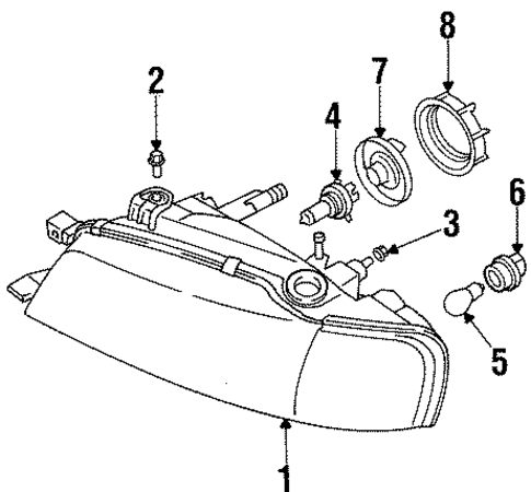 Headlamp Components for 1996 Suzuki Esteem #0
