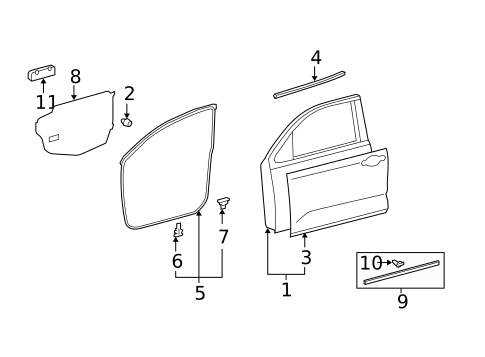 Door & Components for 2010 Toyota Tundra #2