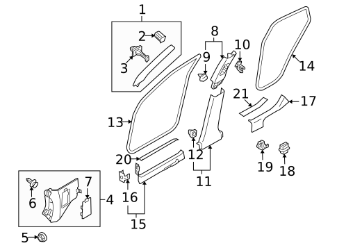 Interior Trim - Pillars for 2013 INFINITI EX37 #0