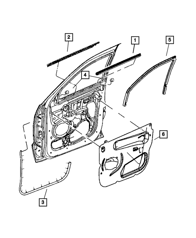 55394027AL - Doors, Door Mirrors and Related Parts: Front Door Insulator, Left for Mopar Image