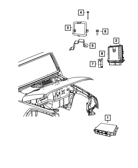 Keys, Modules and Engine Controllers for 2015 Jeep Wrangler #3