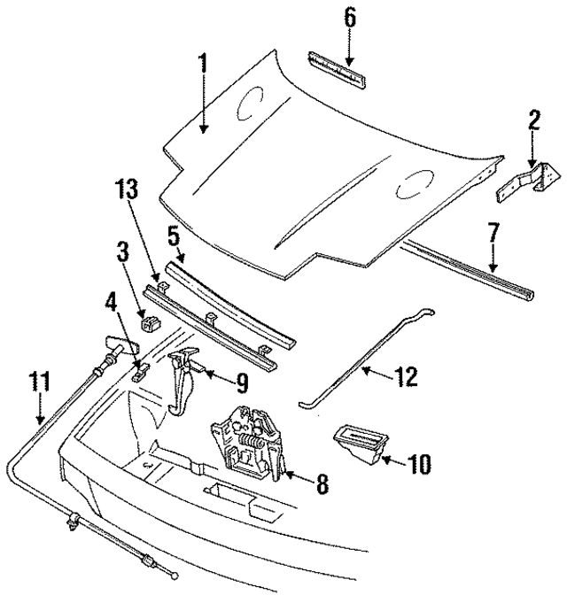 E9JY16612A - Body: Hood for Mercury: Capri Image