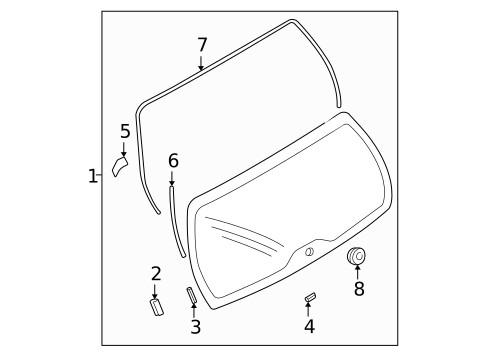 Glass - Lift Gate for 2008 Subaru Forester #0