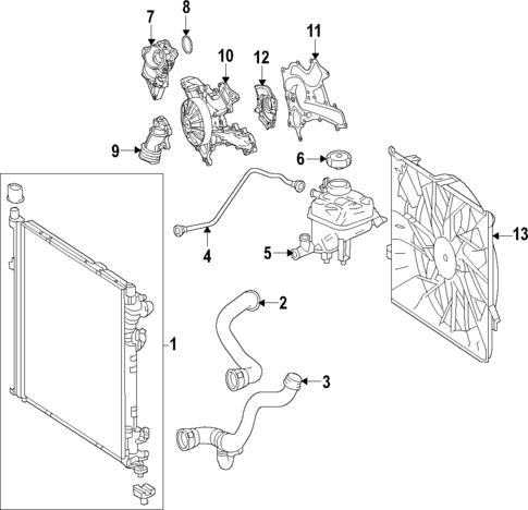 Radiator & Components for 2018 Mercedes-Benz GLE550e #1