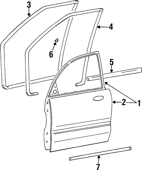 Exterior Trim - Front Door for 1998 Hyundai Sonata #0